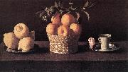ZURBARAN  Francisco de Still-life with Lemons, Oranges and Rose Spain oil painting reproduction